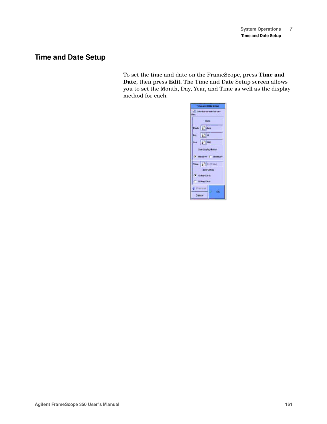 Agilent Technologies N2610A user manual Time and Date Setup 