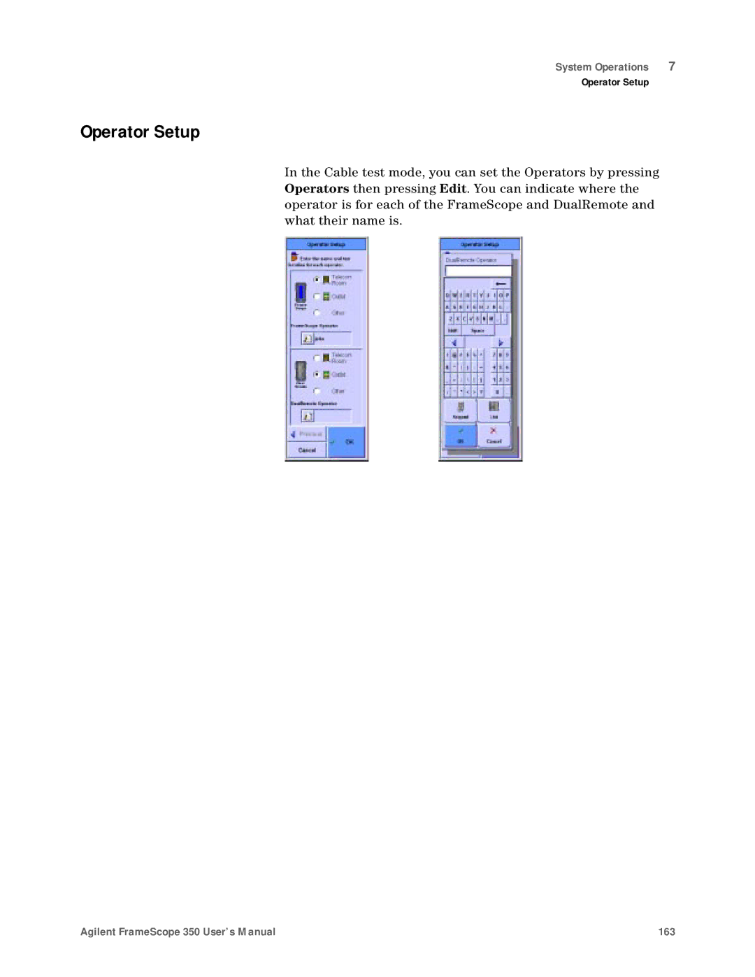 Agilent Technologies N2610A user manual Operator Setup 