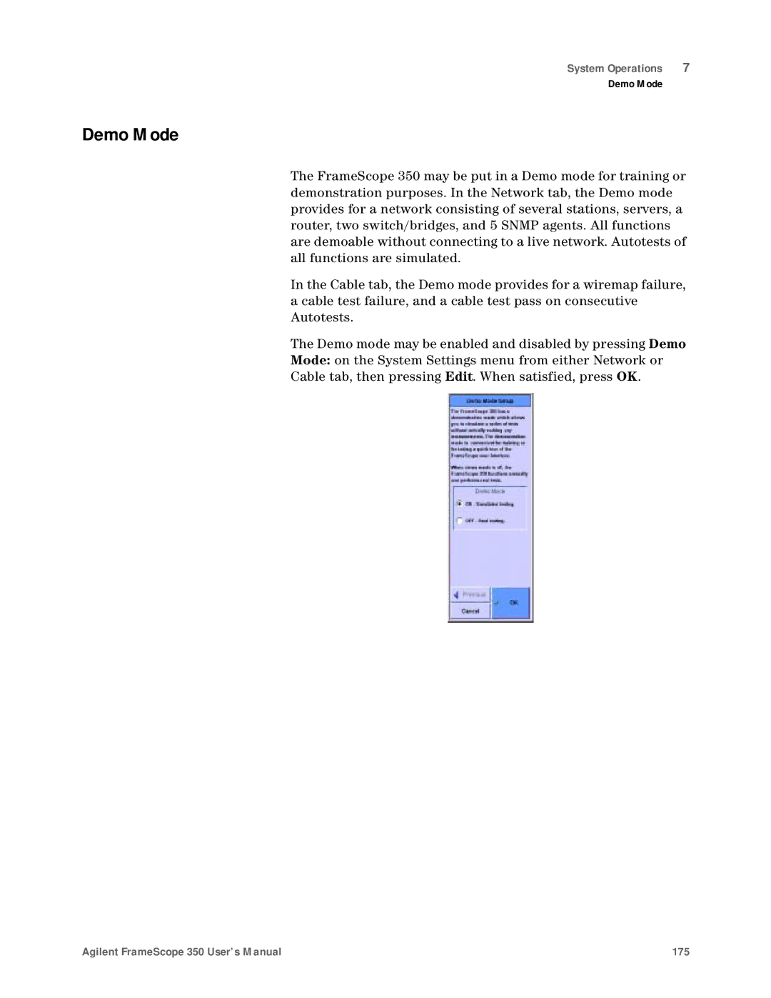 Agilent Technologies N2610A user manual Demo Mode 