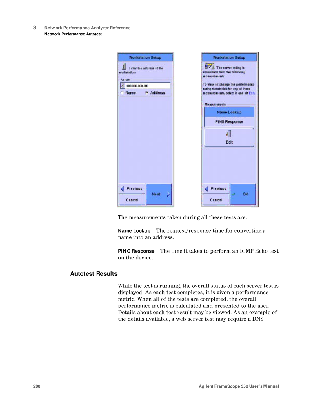 Agilent Technologies N2610A user manual Autotest Results 