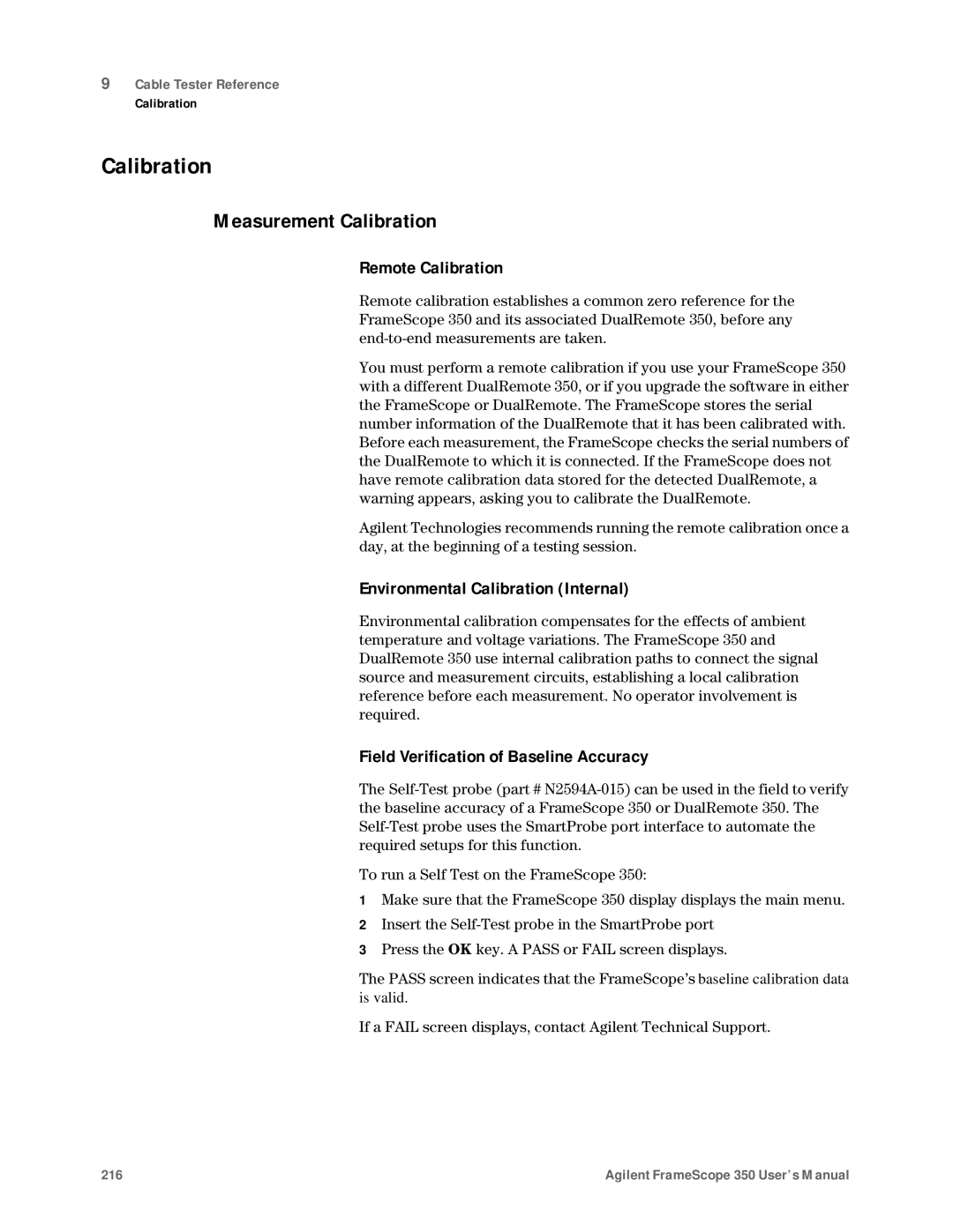 Agilent Technologies N2610A user manual Measurement Calibration, Remote Calibration, Environmental Calibration Internal 