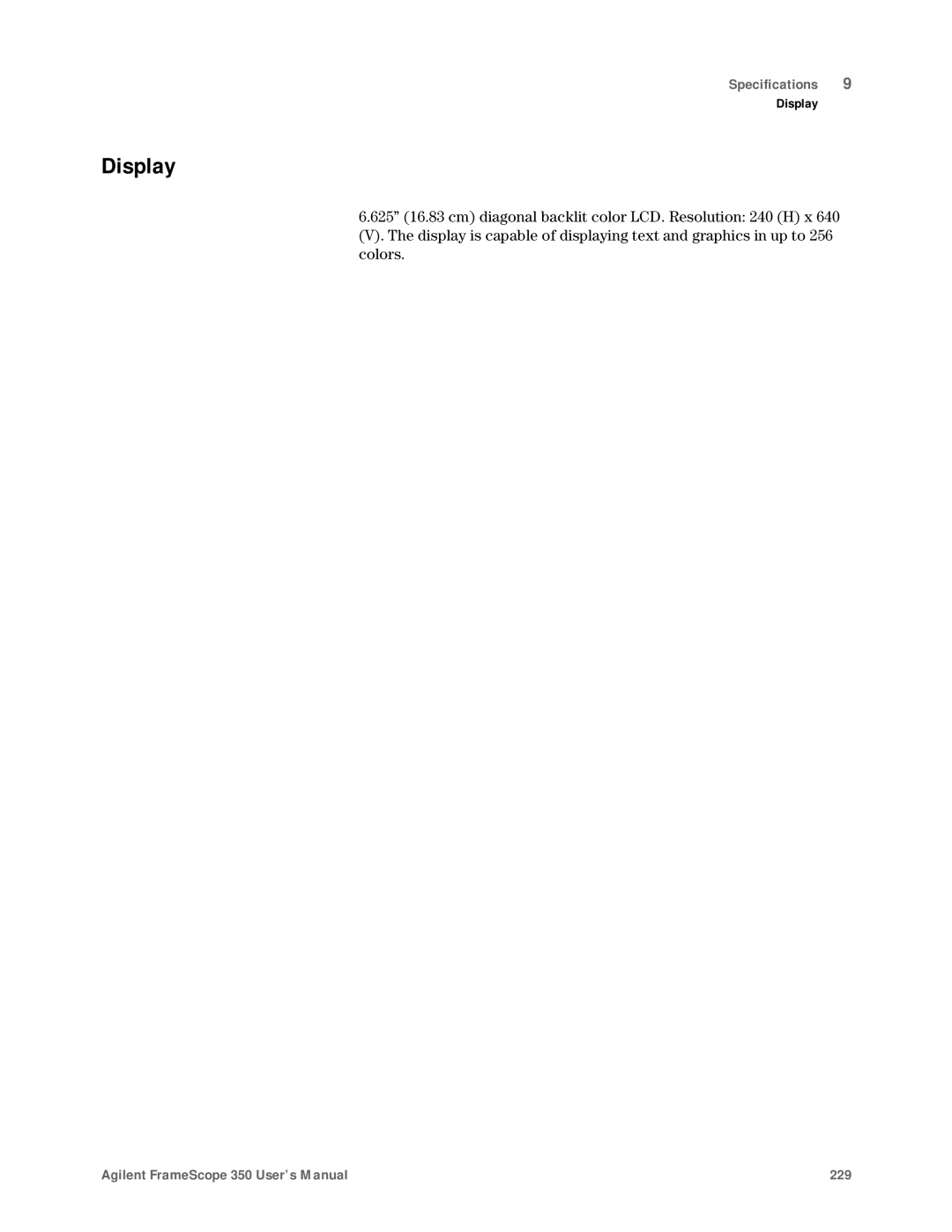 Agilent Technologies N2610A user manual Display 