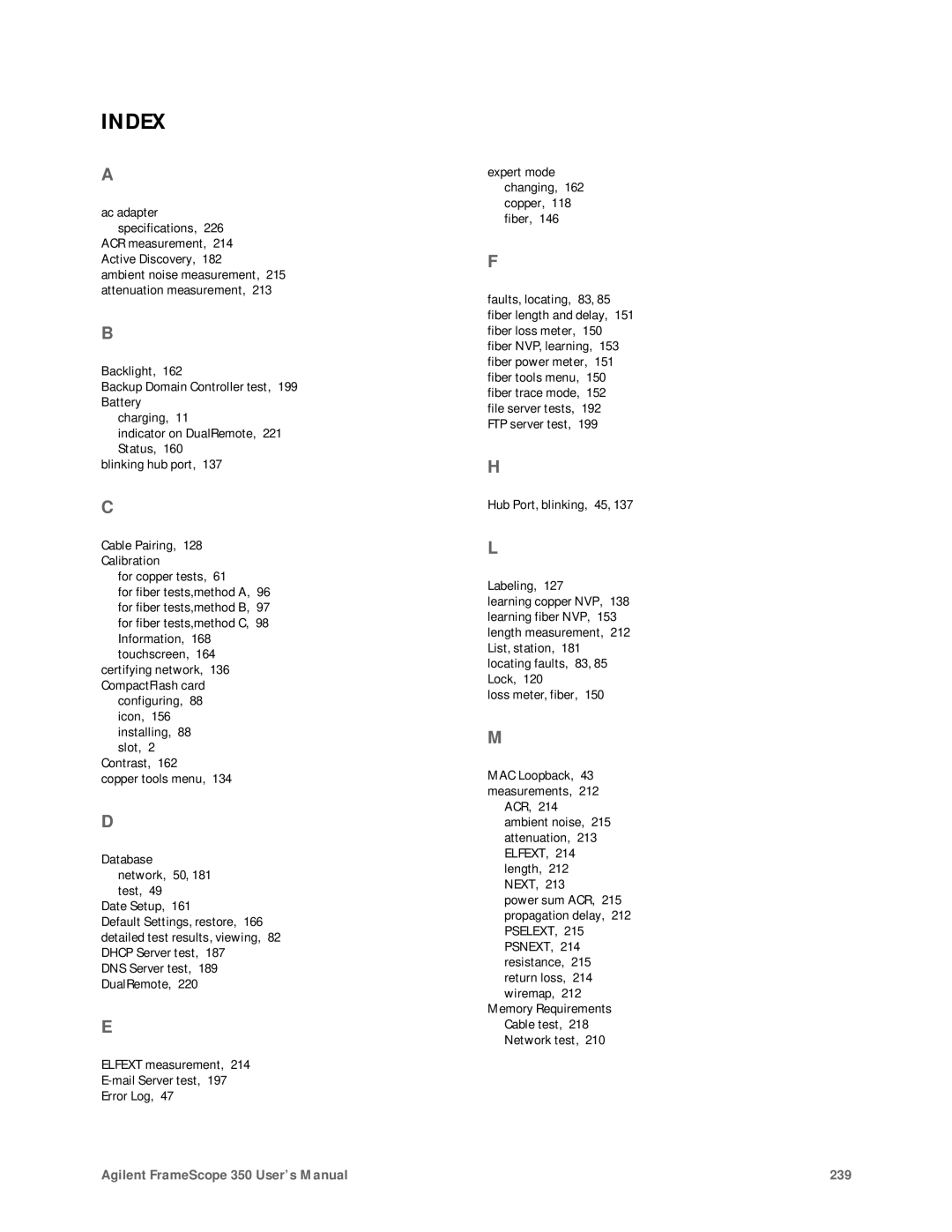 Agilent Technologies N2610A user manual Index 