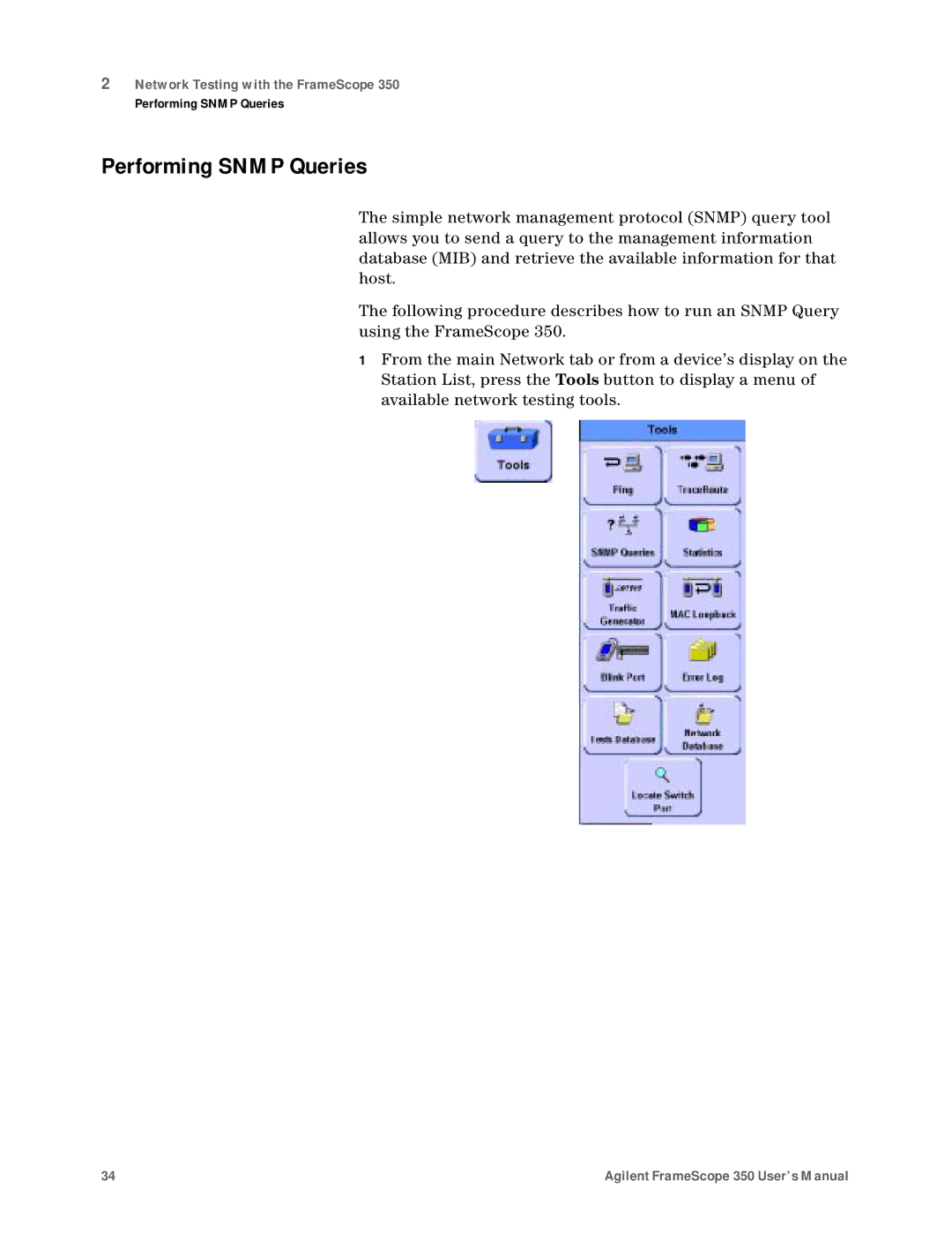 Agilent Technologies N2610A user manual Performing Snmp Queries 