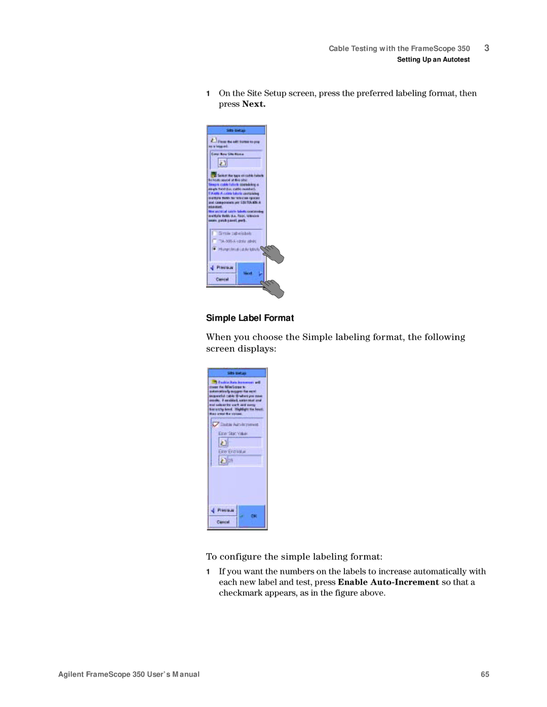 Agilent Technologies N2610A user manual Simple Label Format 