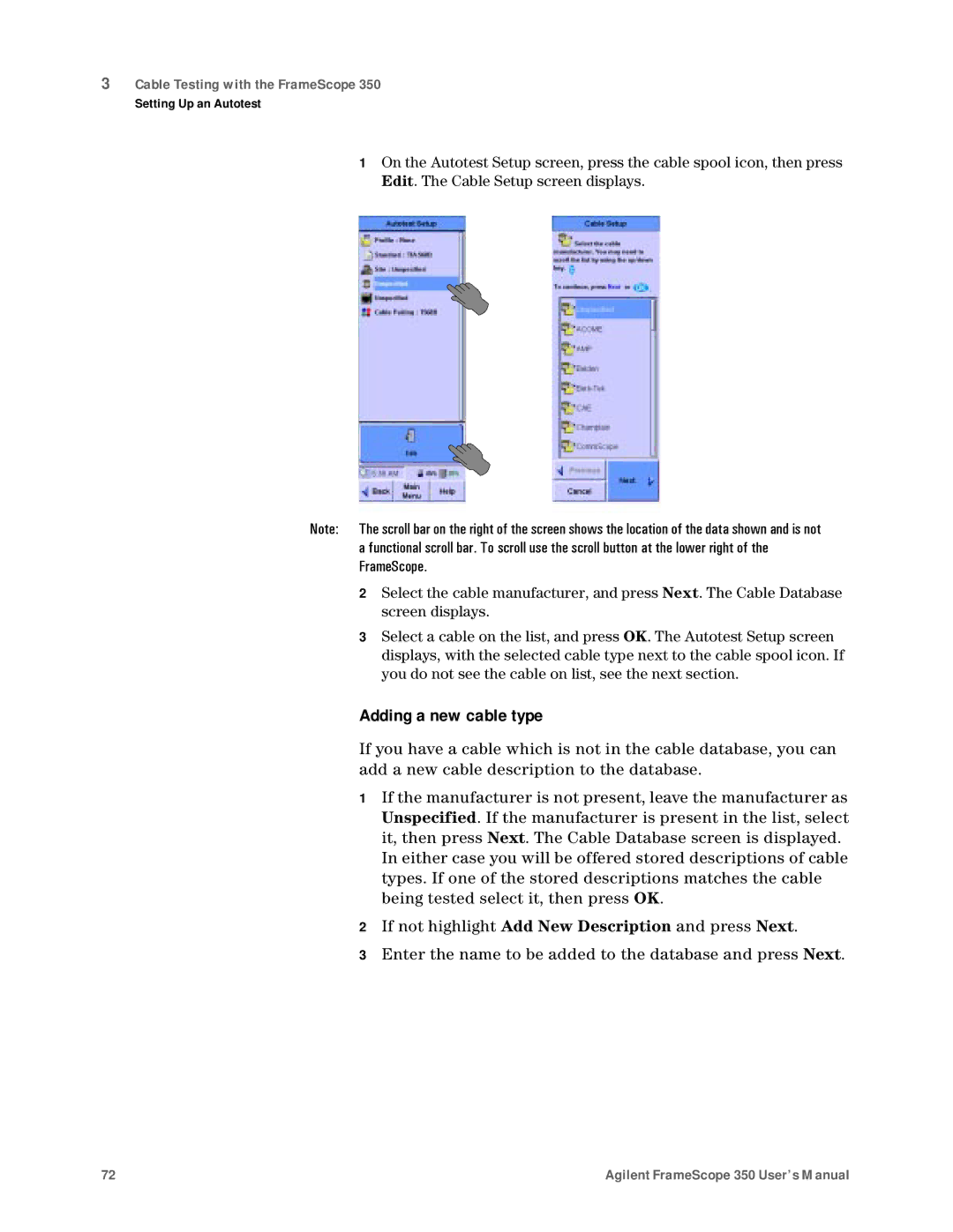 Agilent Technologies N2610A user manual Adding a new cable type 