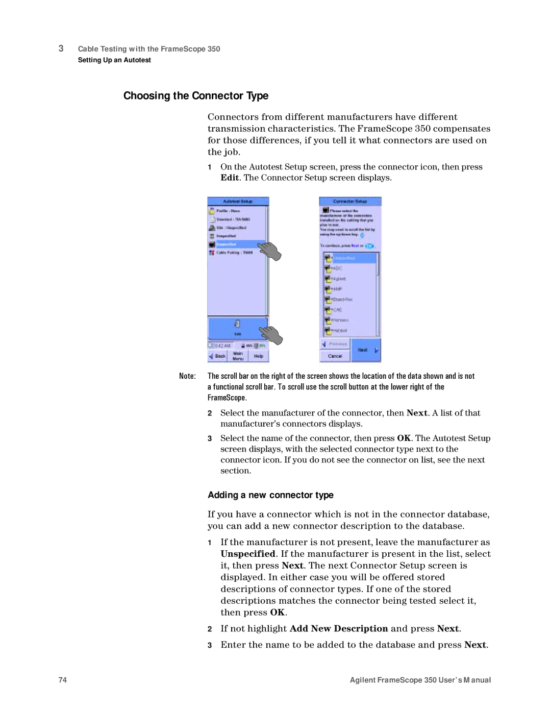 Agilent Technologies N2610A user manual Choosing the Connector Type, Adding a new connector type 