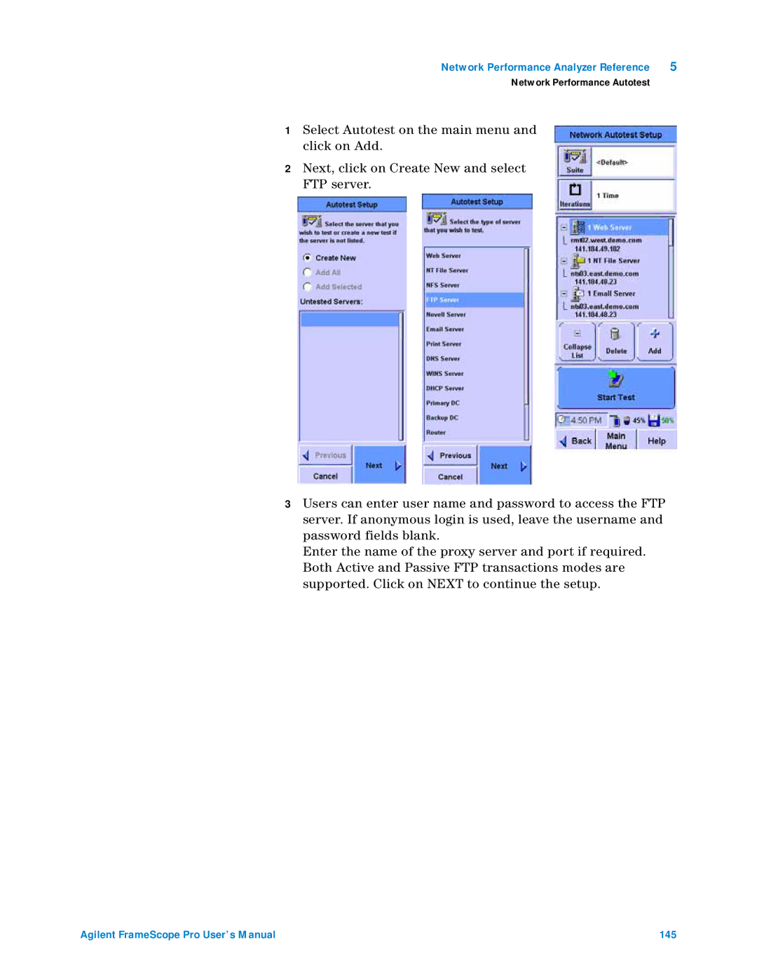 Agilent Technologies N2620A user manual Agilent FrameScope Pro User’s Manual 145 