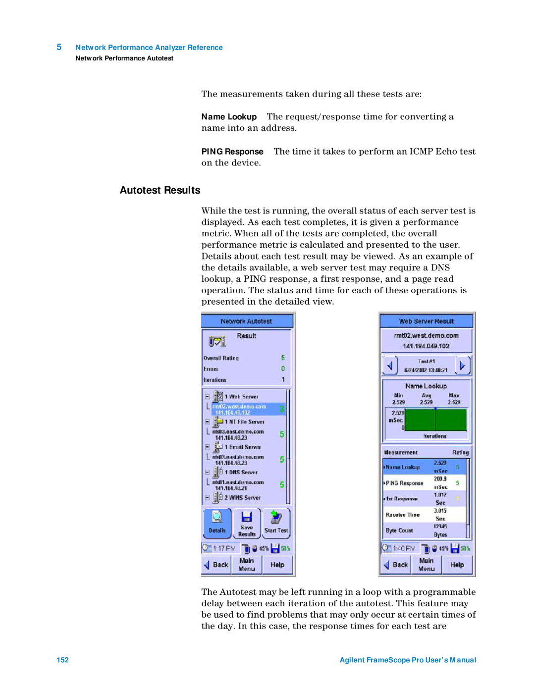 Agilent Technologies N2620A user manual Autotest Results 