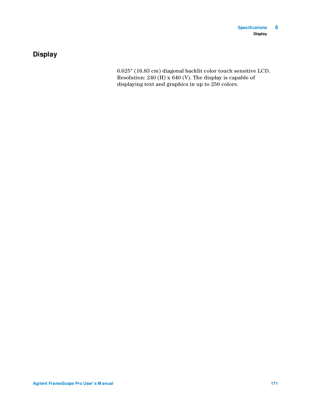 Agilent Technologies N2620A user manual Display 