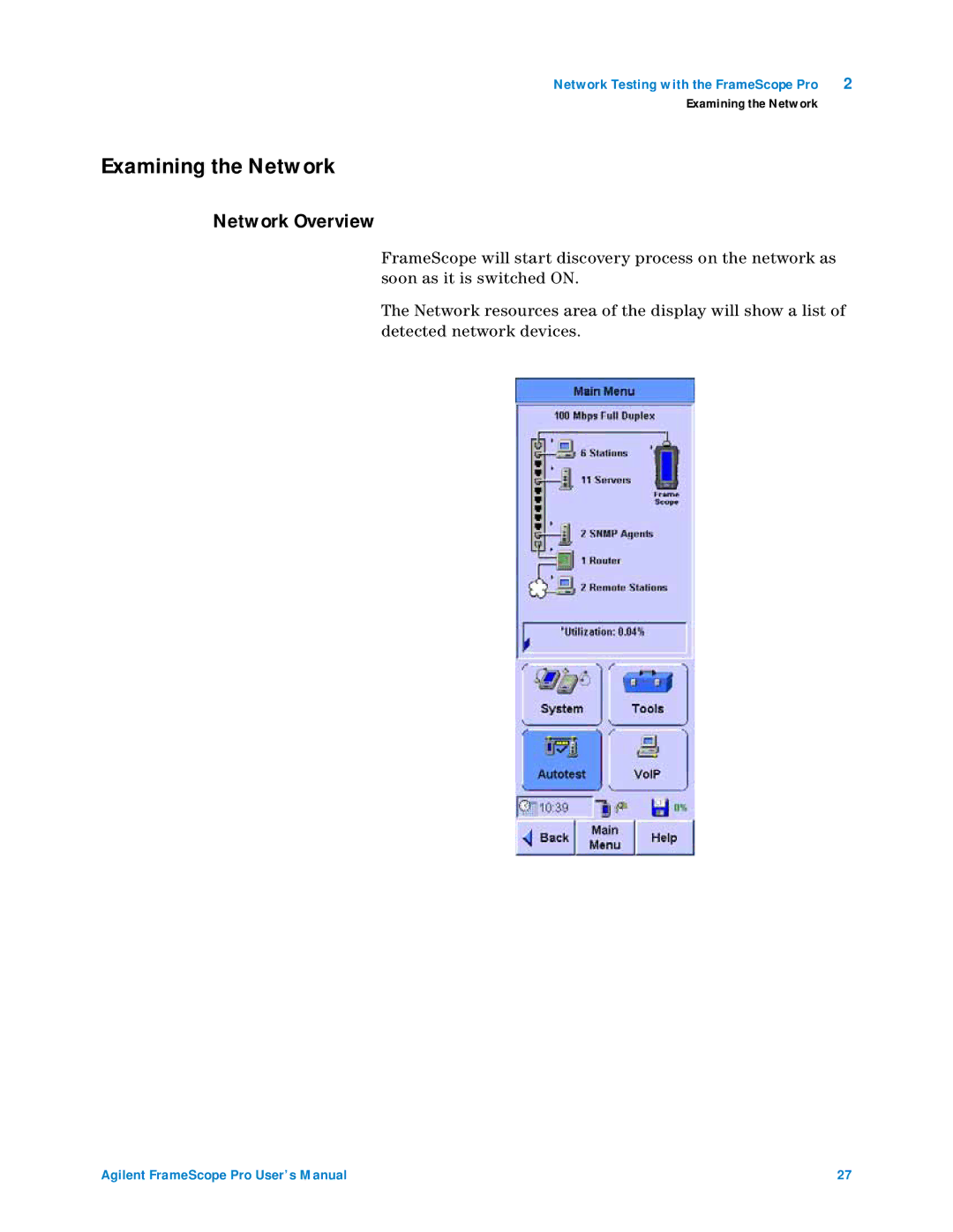 Agilent Technologies N2620A user manual Examining the Network, Network Overview 