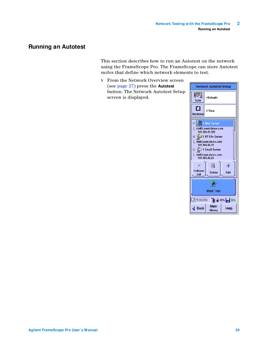 Agilent Technologies N2620A user manual Running an Autotest 