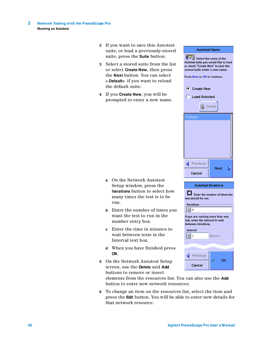 Agilent Technologies N2620A user manual Network Testing with the FrameScope Pro 