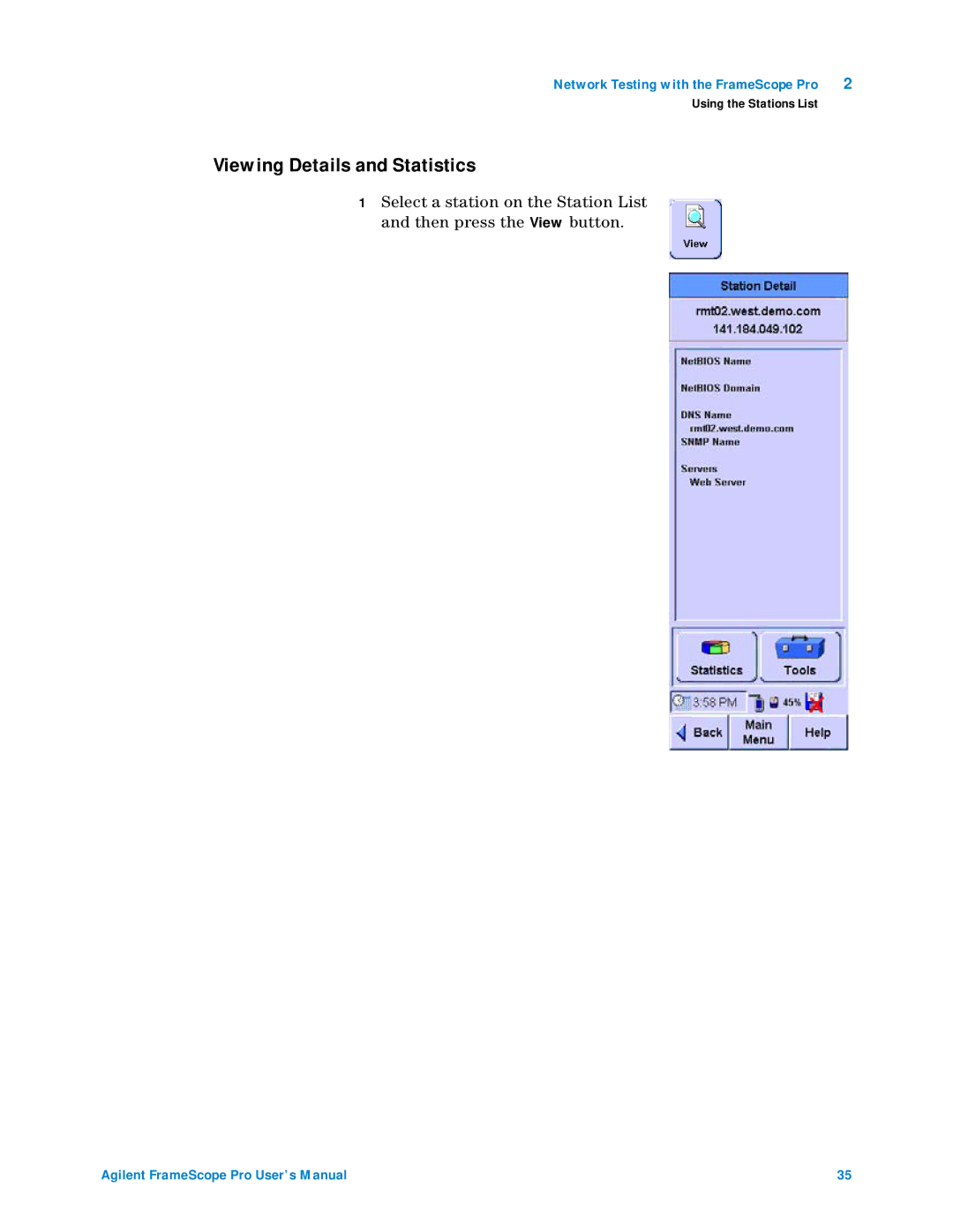 Agilent Technologies N2620A user manual Viewing Details and Statistics 