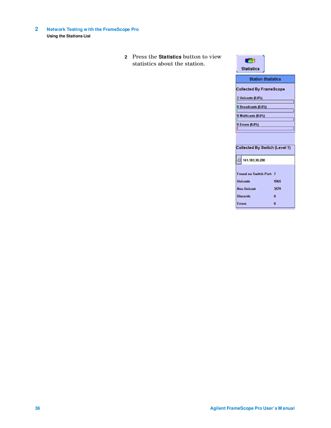 Agilent Technologies N2620A user manual Network Testing with the FrameScope Pro 