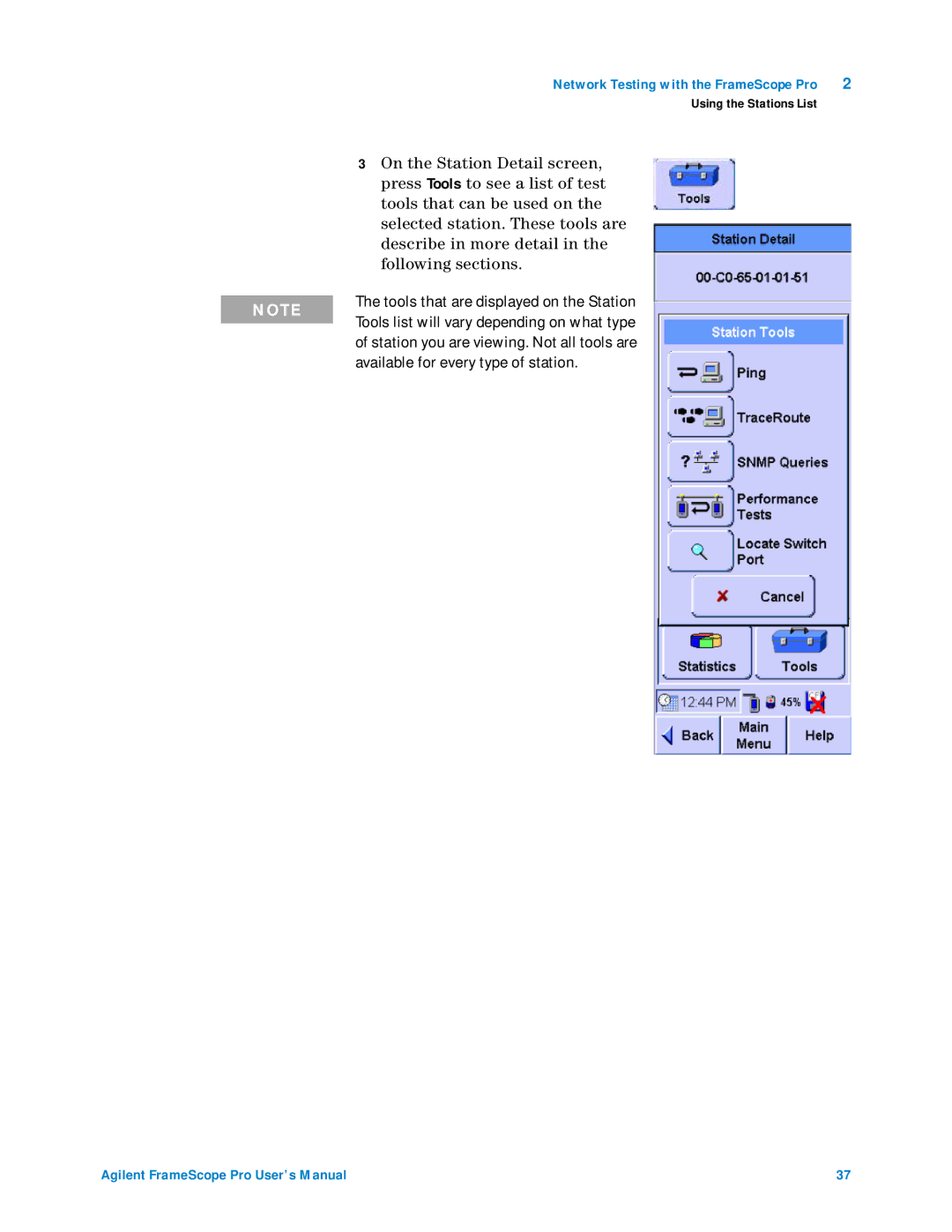 Agilent Technologies N2620A user manual Available for every type of station 