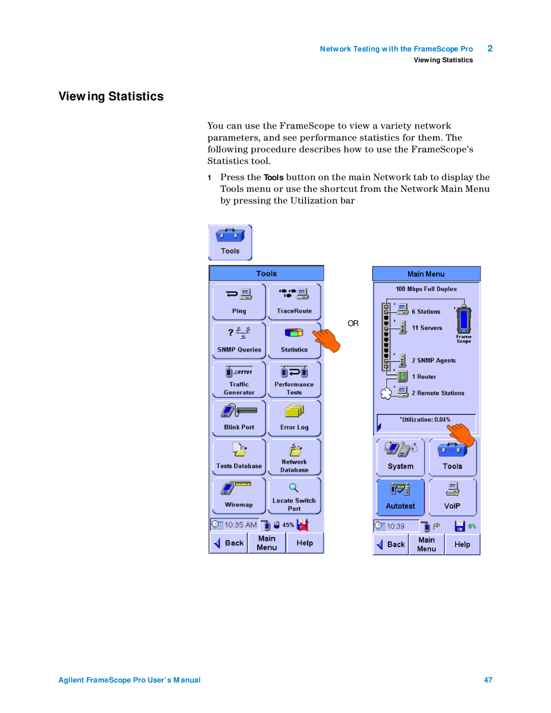 Agilent Technologies N2620A user manual Viewing Statistics 