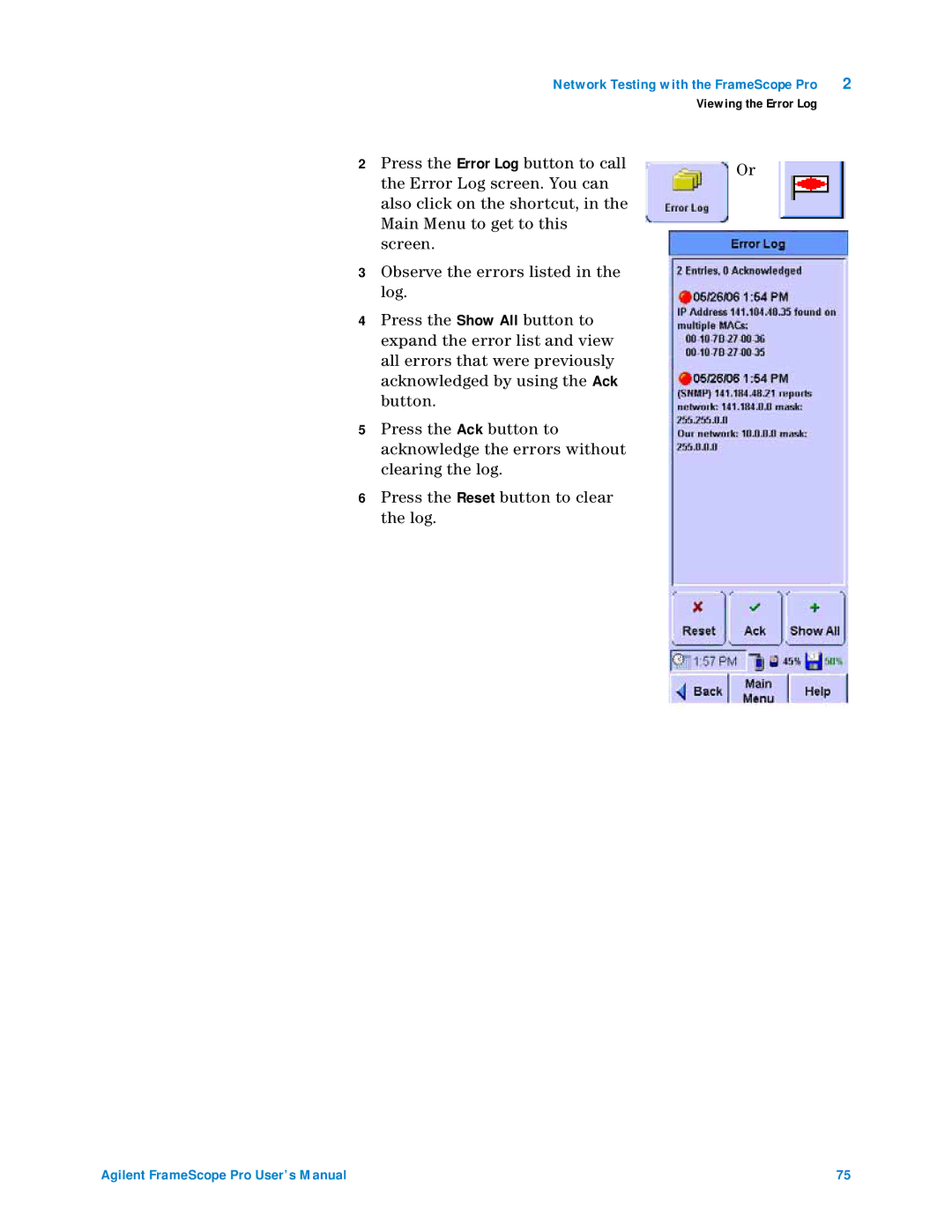 Agilent Technologies N2620A user manual Agilent FrameScope Pro User’s Manual 