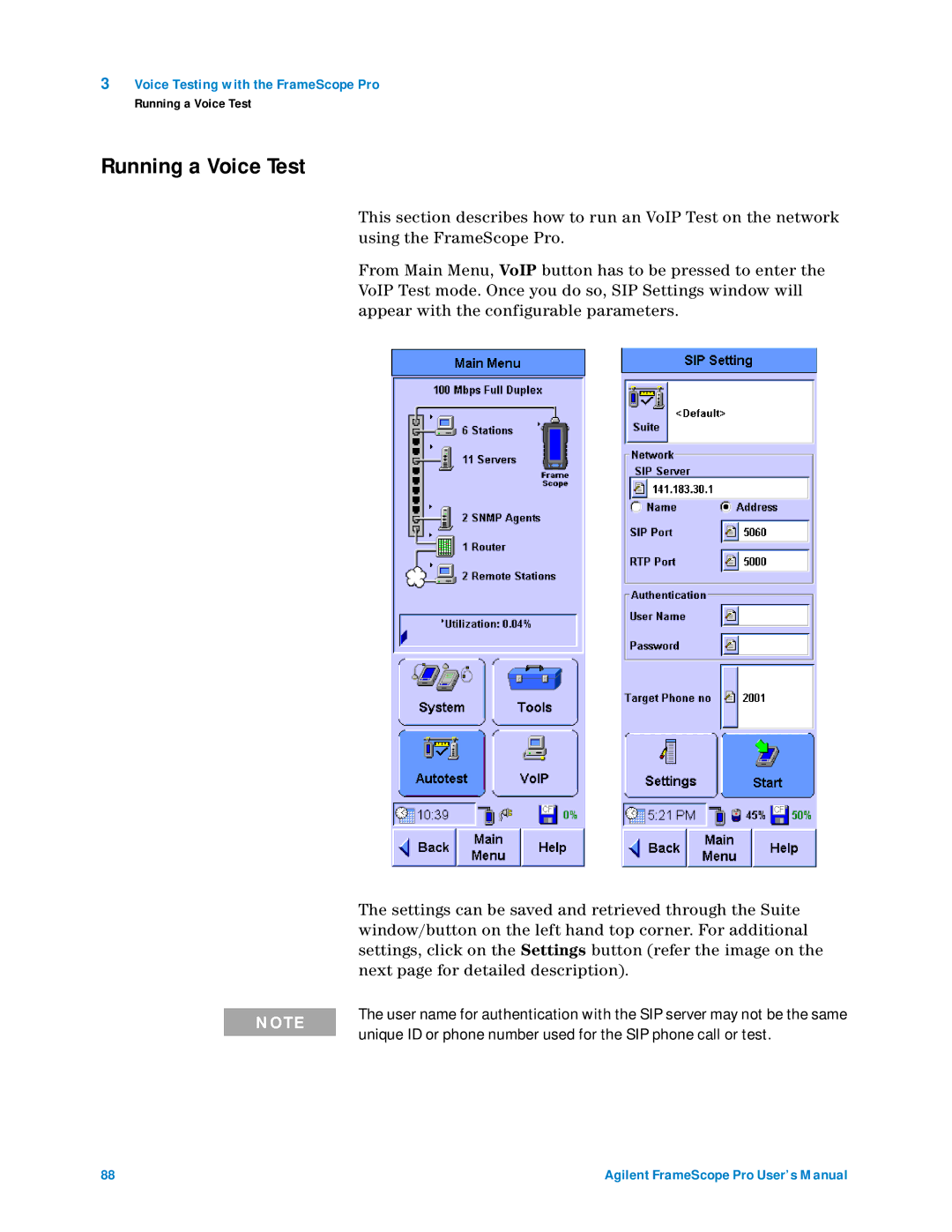 Agilent Technologies N2620A user manual Running a Voice Test 