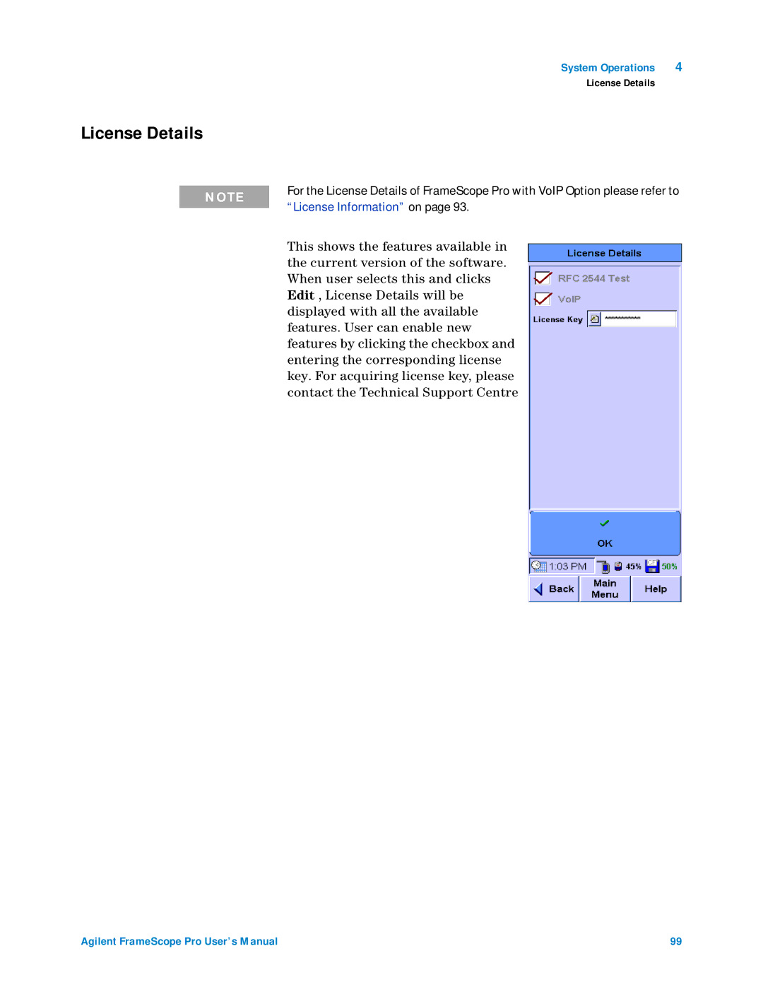 Agilent Technologies N2620A user manual License Details, License Information on 