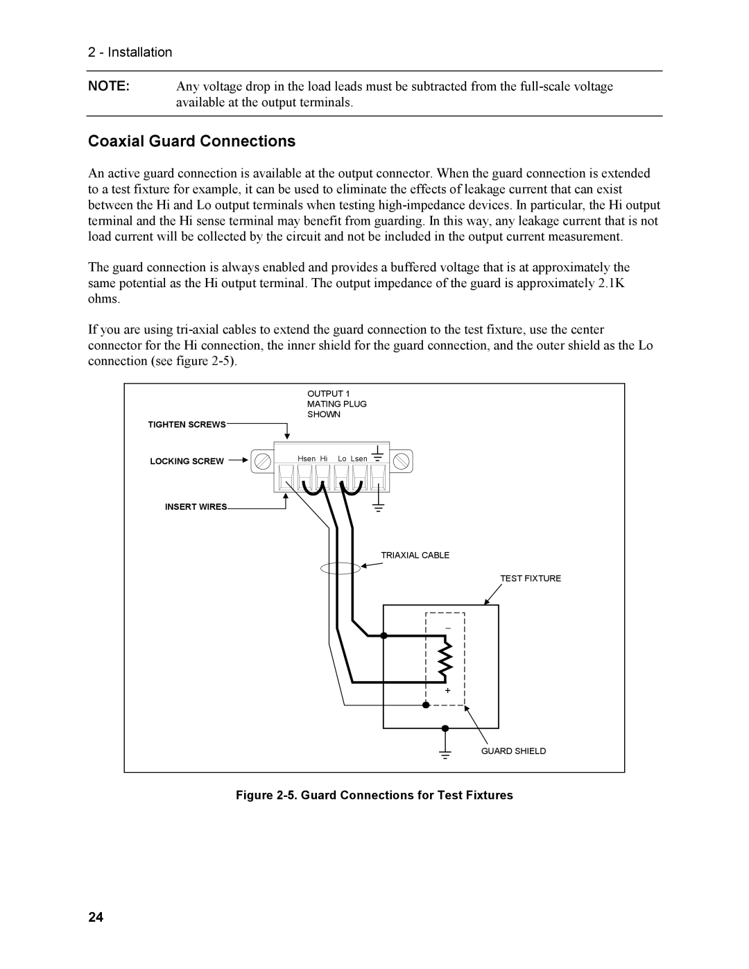 Agilent Technologies N3280A manual Coaxial Guard Connections, Guard Connections for Test Fixtures 