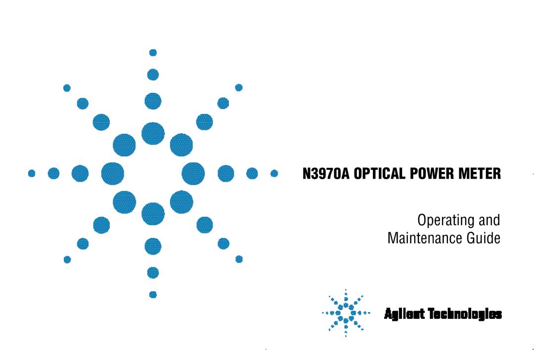 Agilent Technologies N3970A manual Operating Maintenance Guide 