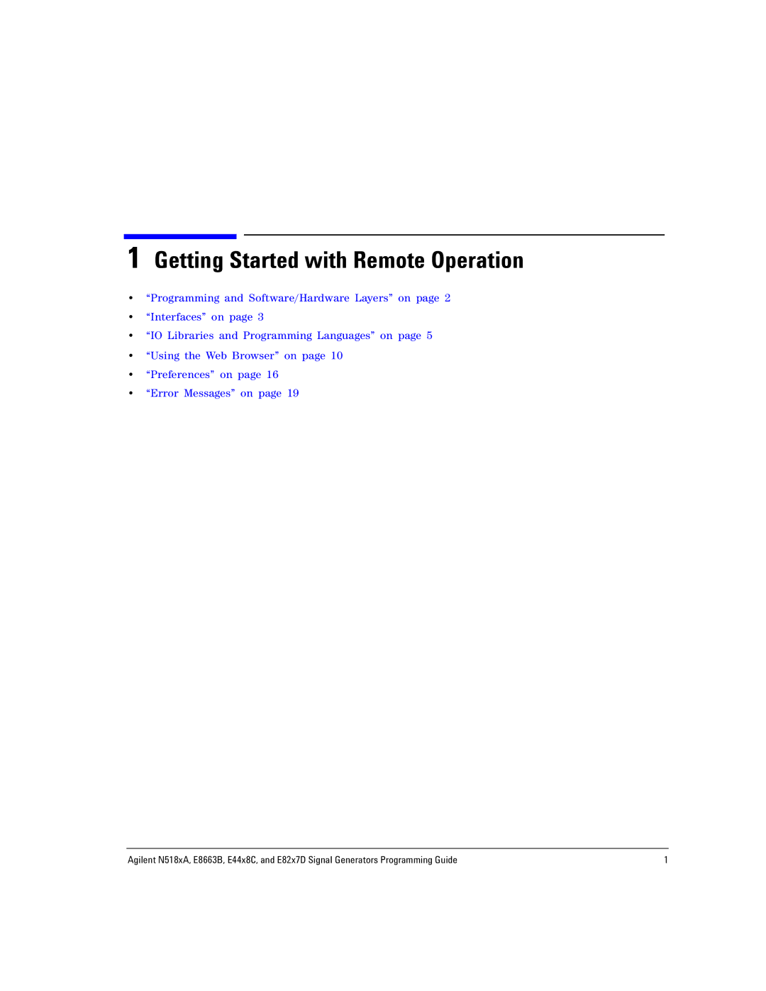 Agilent Technologies E8663B, N5181A/82A, N5183A MXG manual Getting Started with Remote Operation 