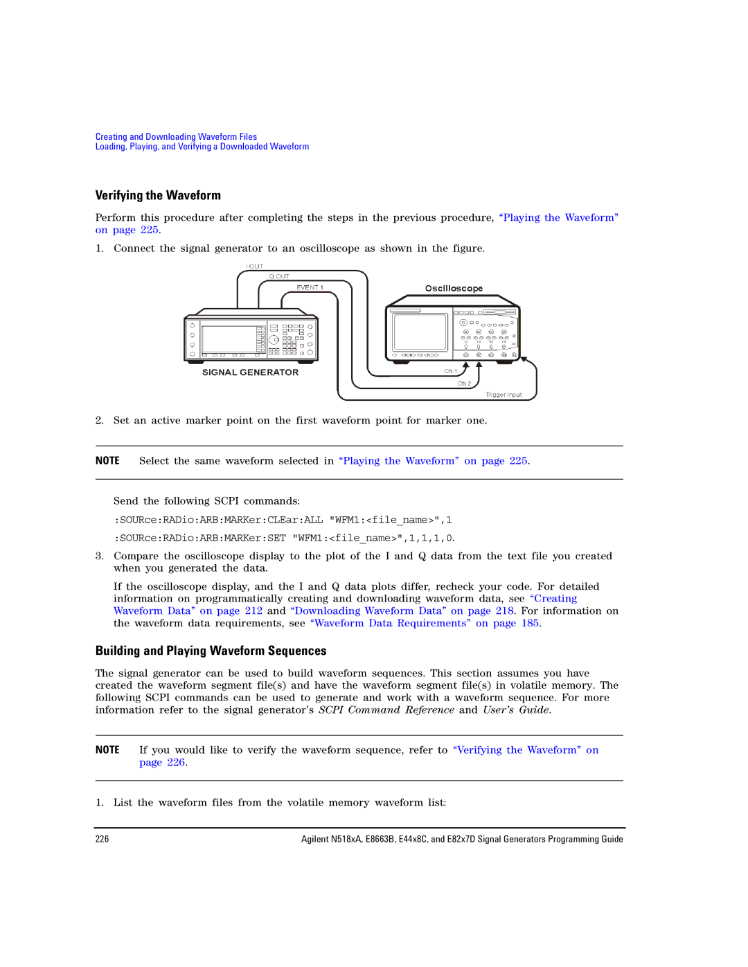 Agilent Technologies N5181A/82A, N5183A MXG, E8663B manual Verifying the Waveform, Building and Playing Waveform Sequences 