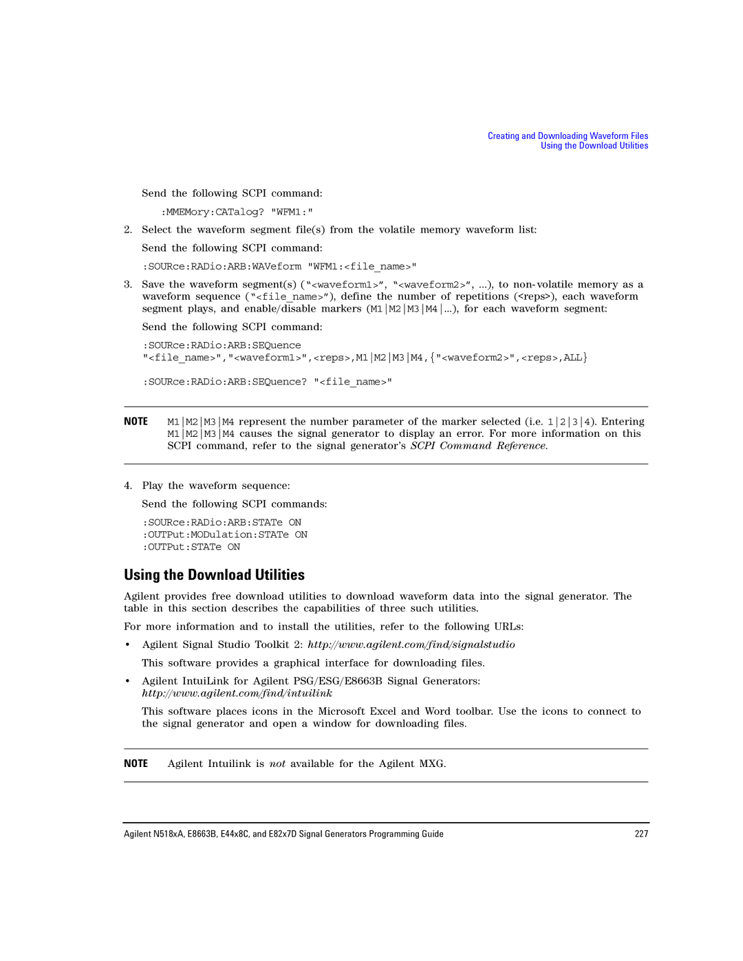 Agilent Technologies N5181A/82A, N5183A MXG, E8663B manual Using the Download Utilities 