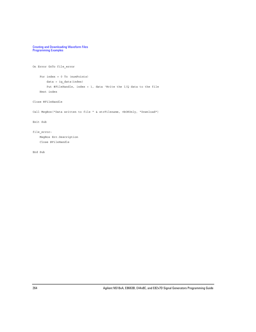 Agilent Technologies N5183A MXG, N5181A/82A, E8663B manual 264 