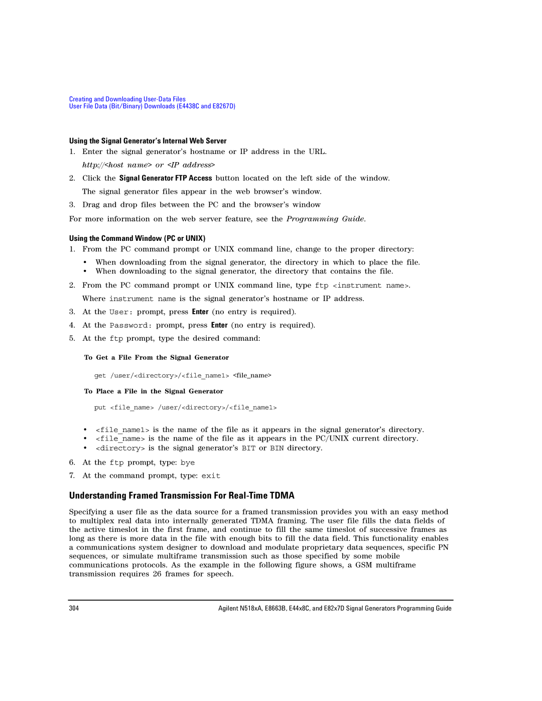 Agilent Technologies N5183A MXG, N5181A/82A, E8663B manual Understanding Framed Transmission For Real-Time Tdma 