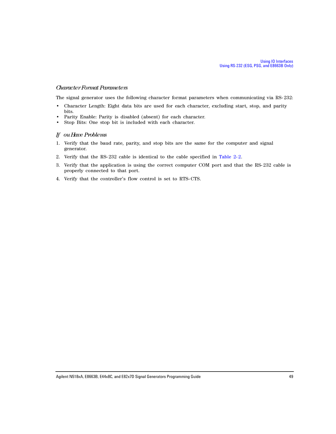 Agilent Technologies E8663B, N5181A/82A, N5183A MXG manual Character Format Parameters, If You Have Problems 