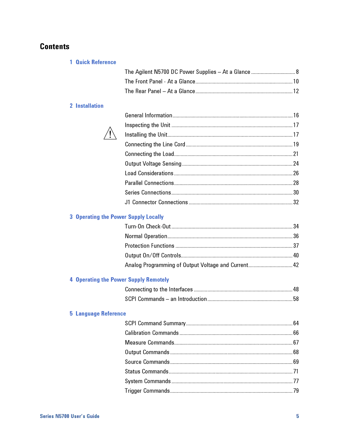 Agilent Technologies N5700 manual Contents 