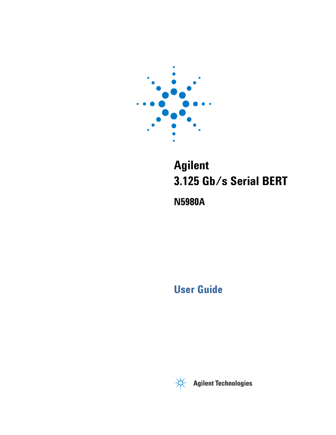 Agilent Technologies N5980A manual Agilent 125 Gb/s Serial Bert 