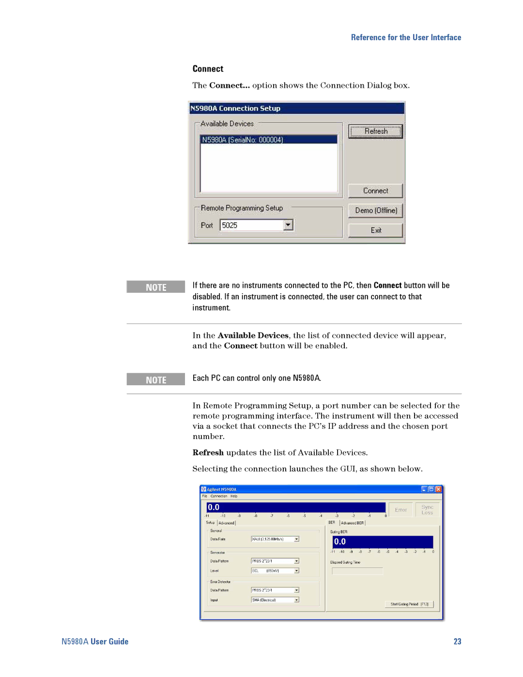 Agilent Technologies manual Connect, Each PC can control only one N5980A 