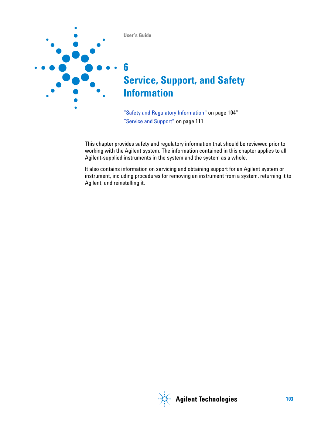 Agilent Technologies N8201A manual Service, Support, and Safety Information 