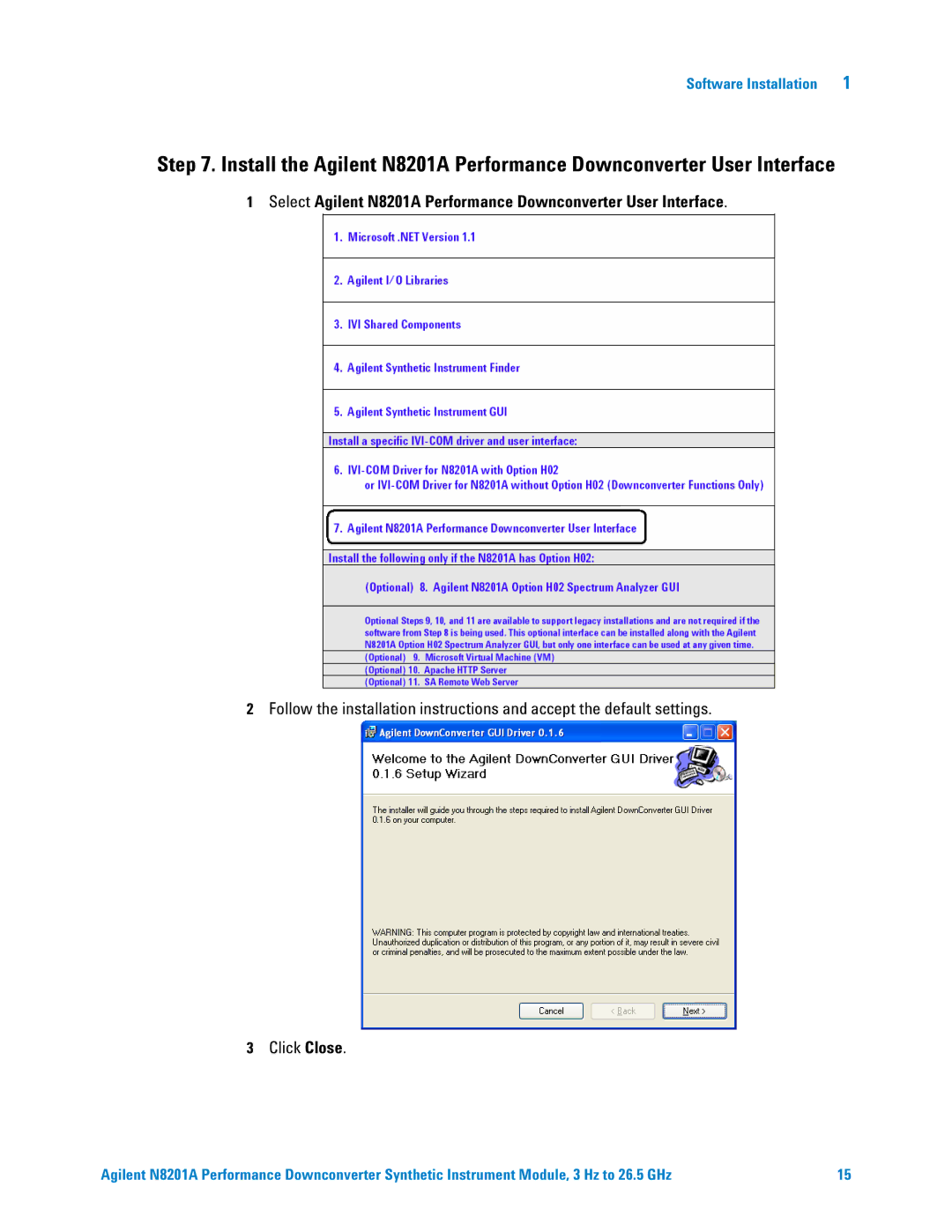 Agilent Technologies N8201A manual Software Installation 