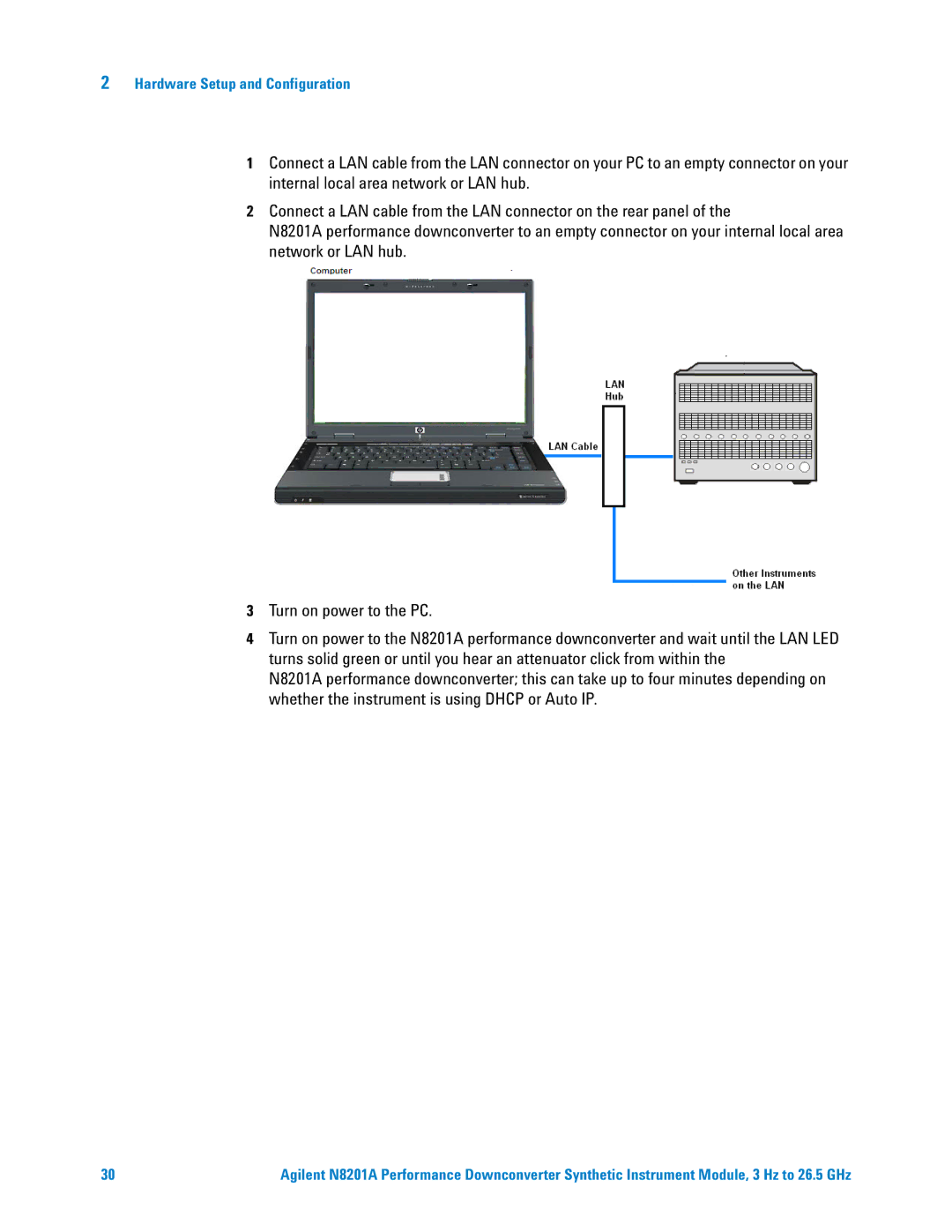 Agilent Technologies N8201A manual Hardware Setup and Configuration 