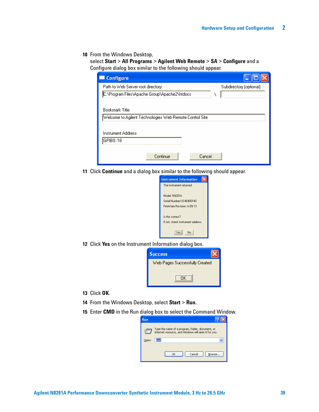 Agilent Technologies N8201A manual From the Windows Desktop 