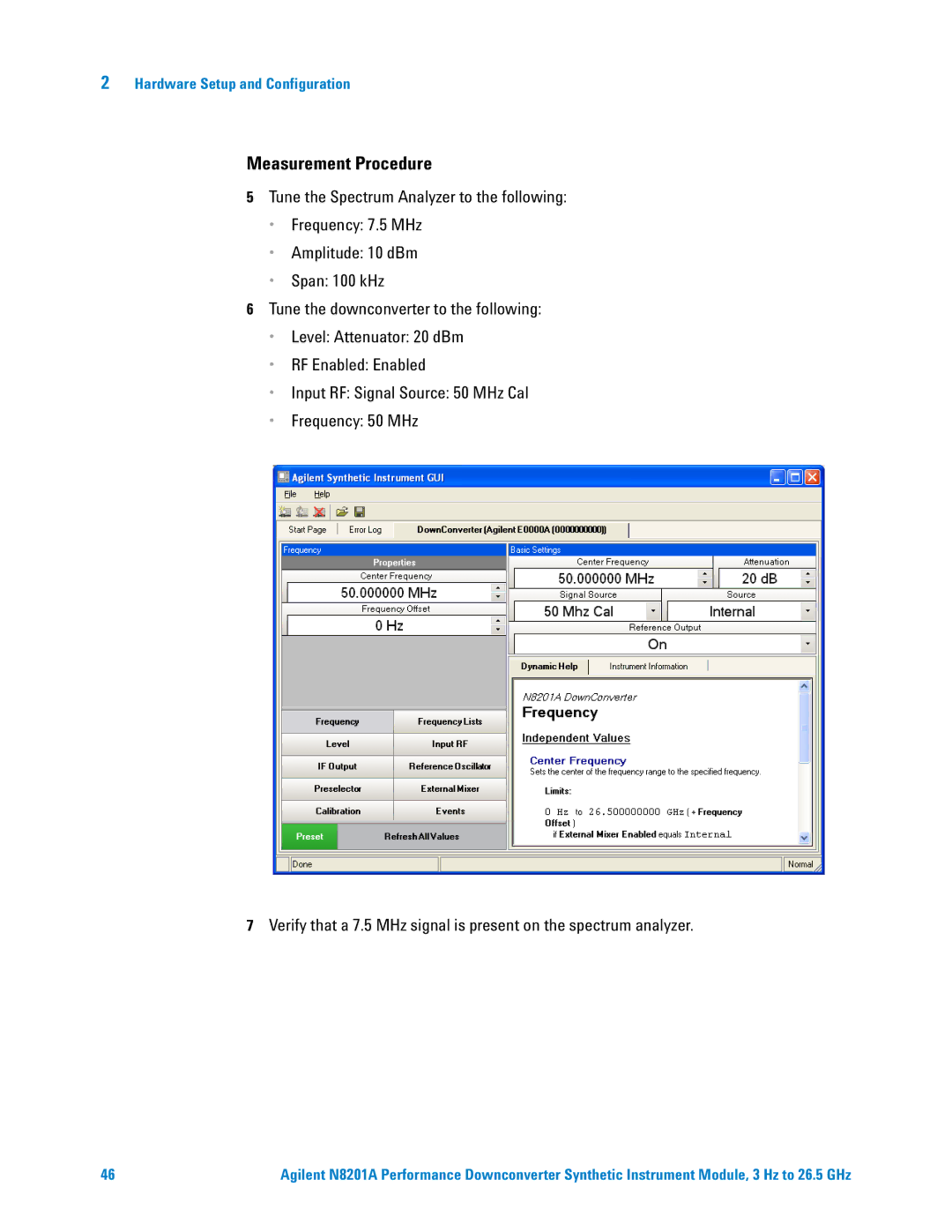 Agilent Technologies N8201A manual Measurement Procedure 