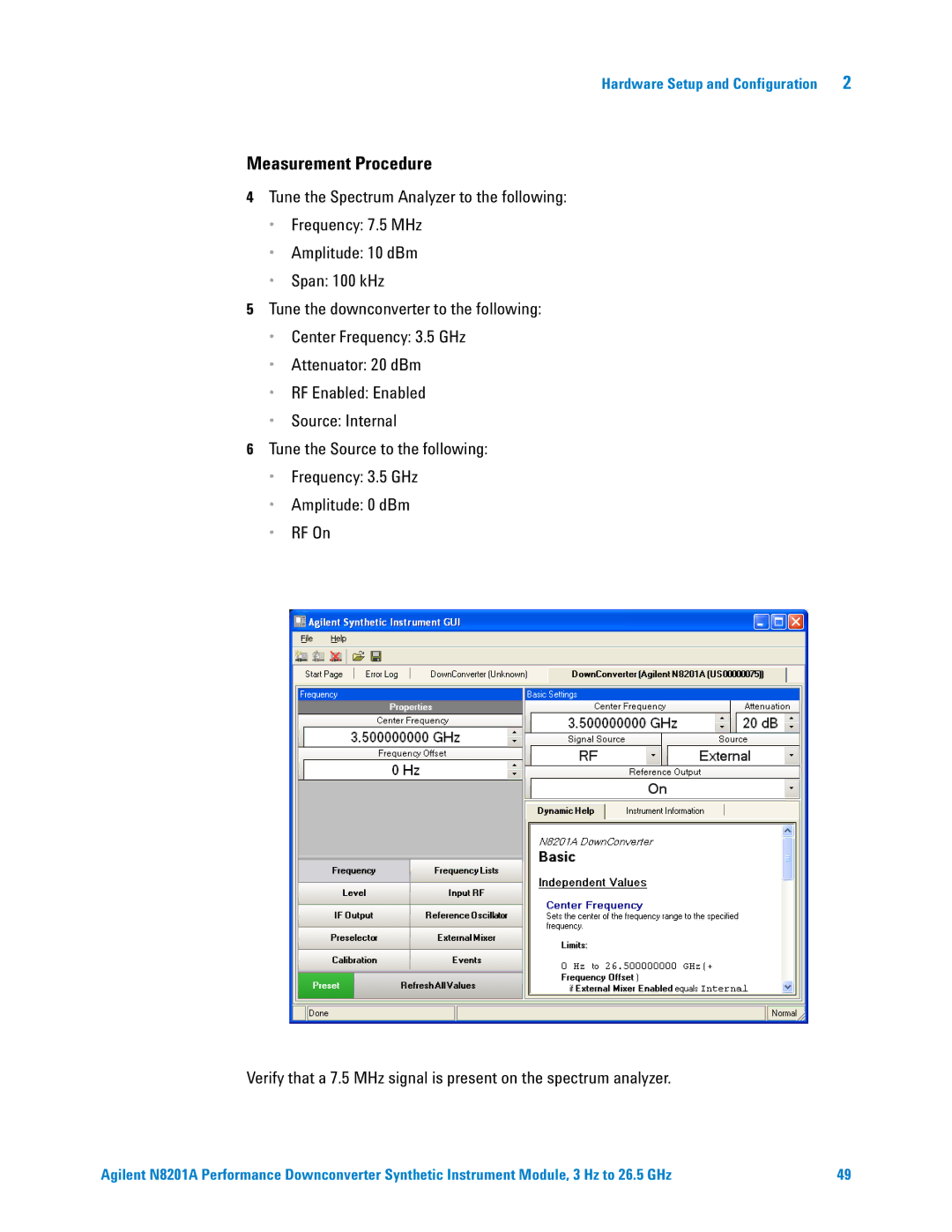 Agilent Technologies N8201A manual Measurement Procedure 