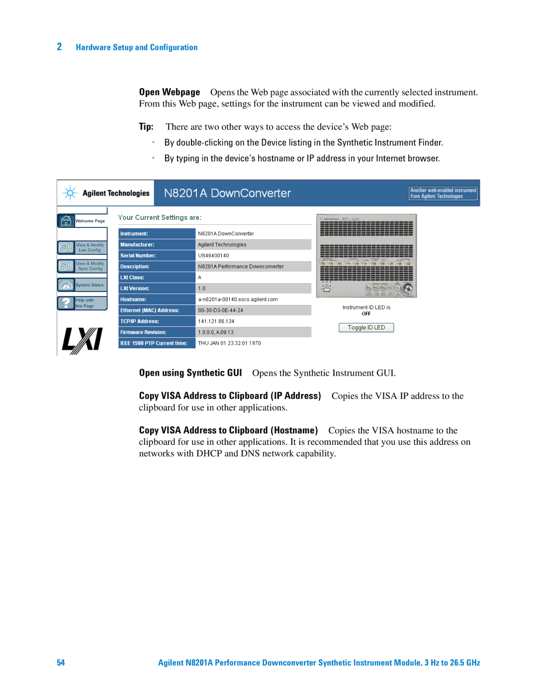 Agilent Technologies N8201A manual Clipboard for use in other applications 