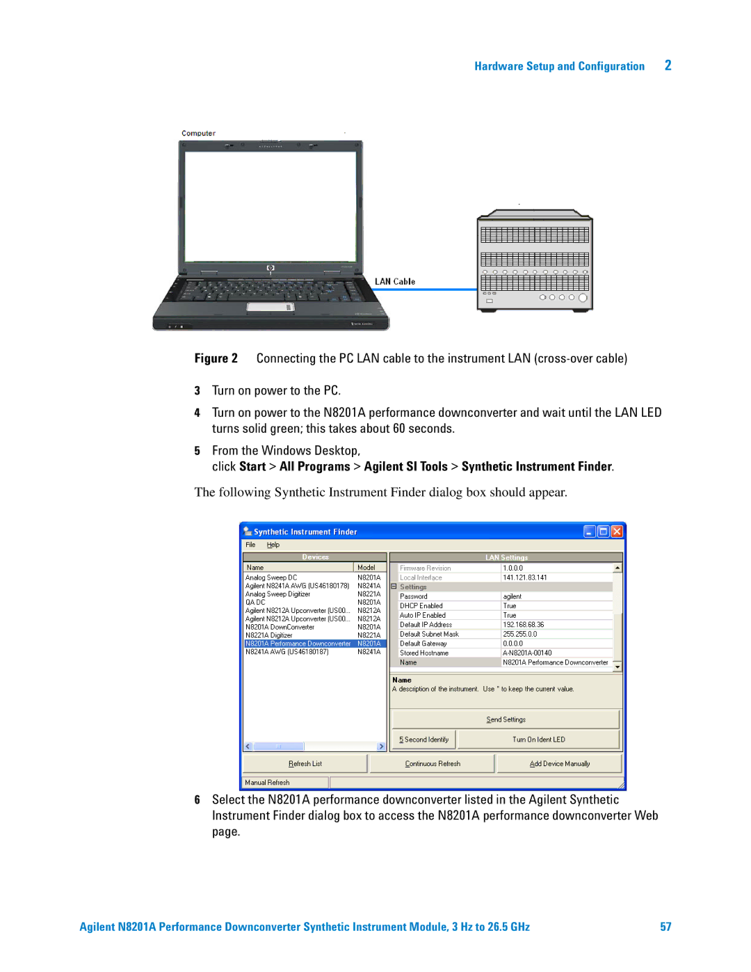 Agilent Technologies N8201A manual Hardware Setup and Configuration 