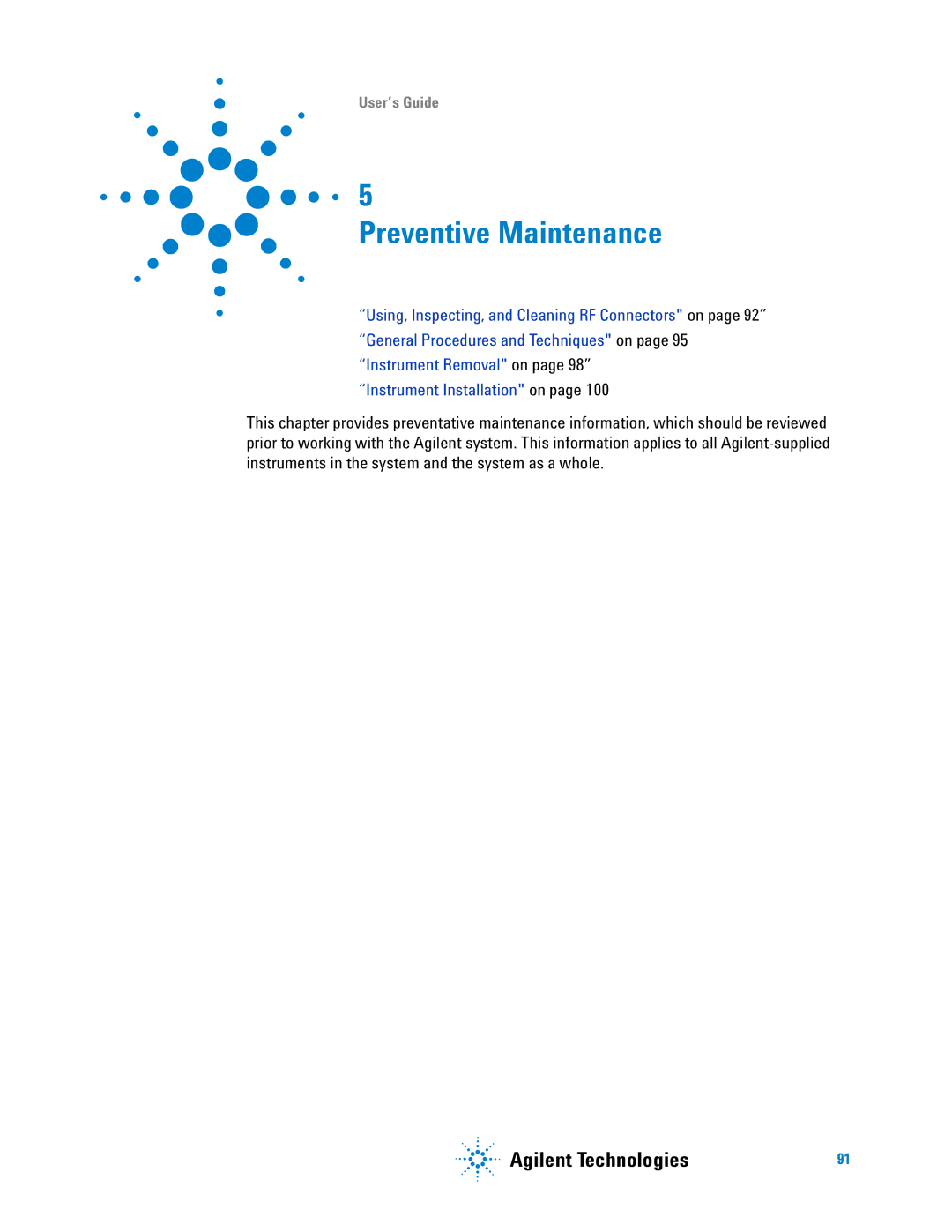 Agilent Technologies N8201A manual Preventive Maintenance 