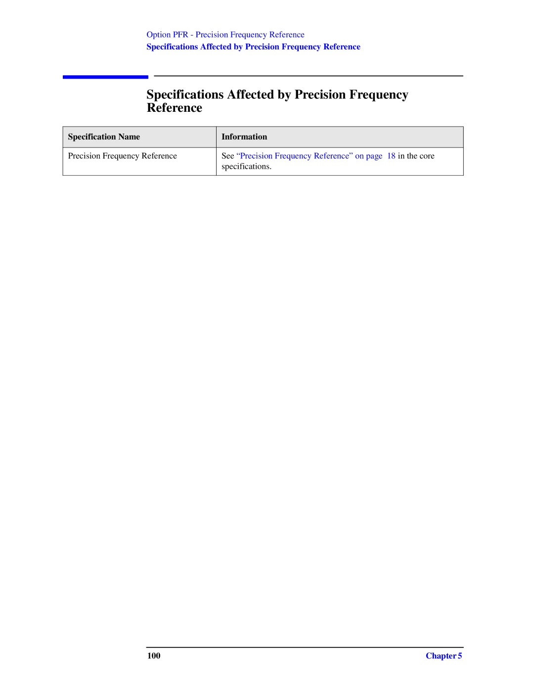 Agilent Technologies N9010A specifications Specifications Affected by Precision Frequency Reference, 100 