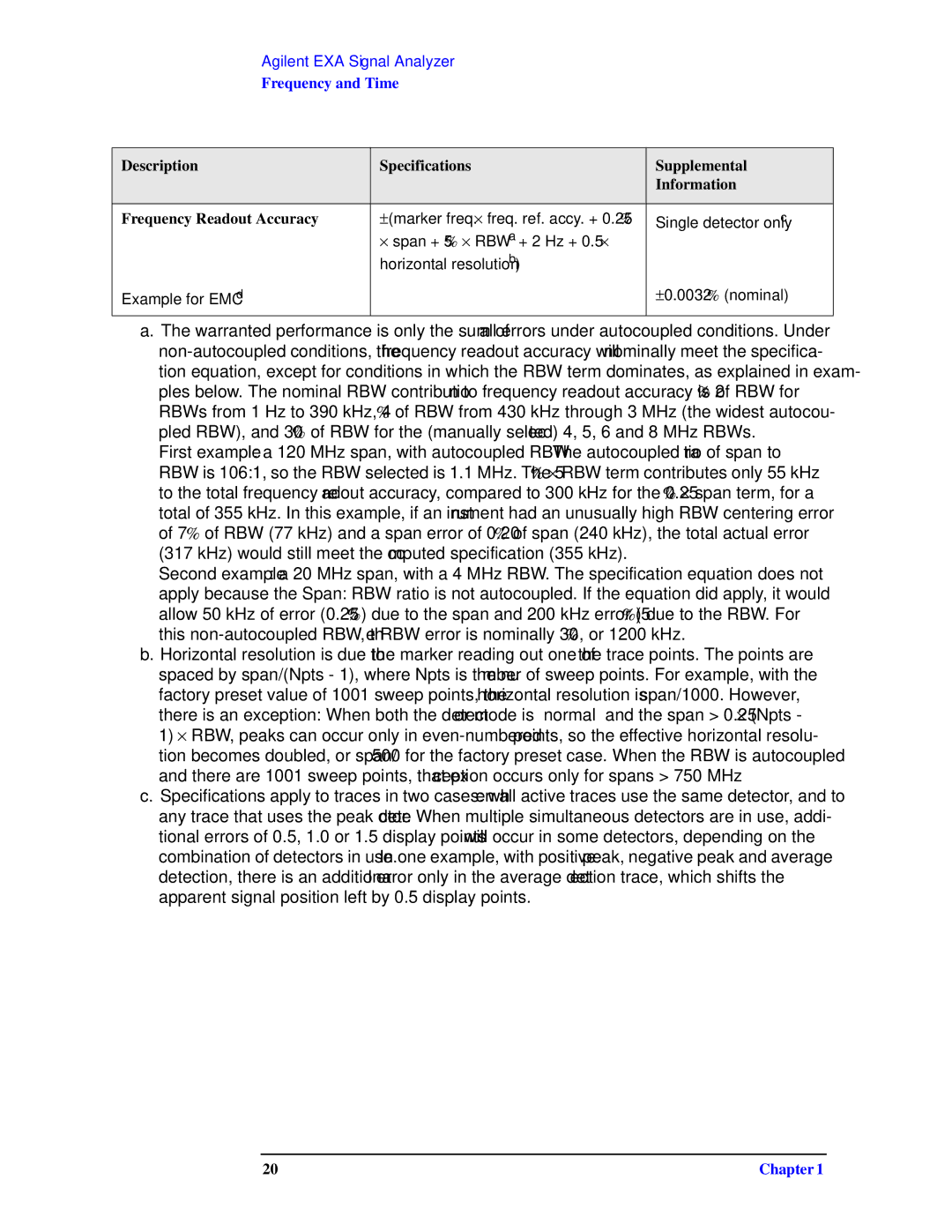 Agilent Technologies N9010A specifications Frequency and Time 