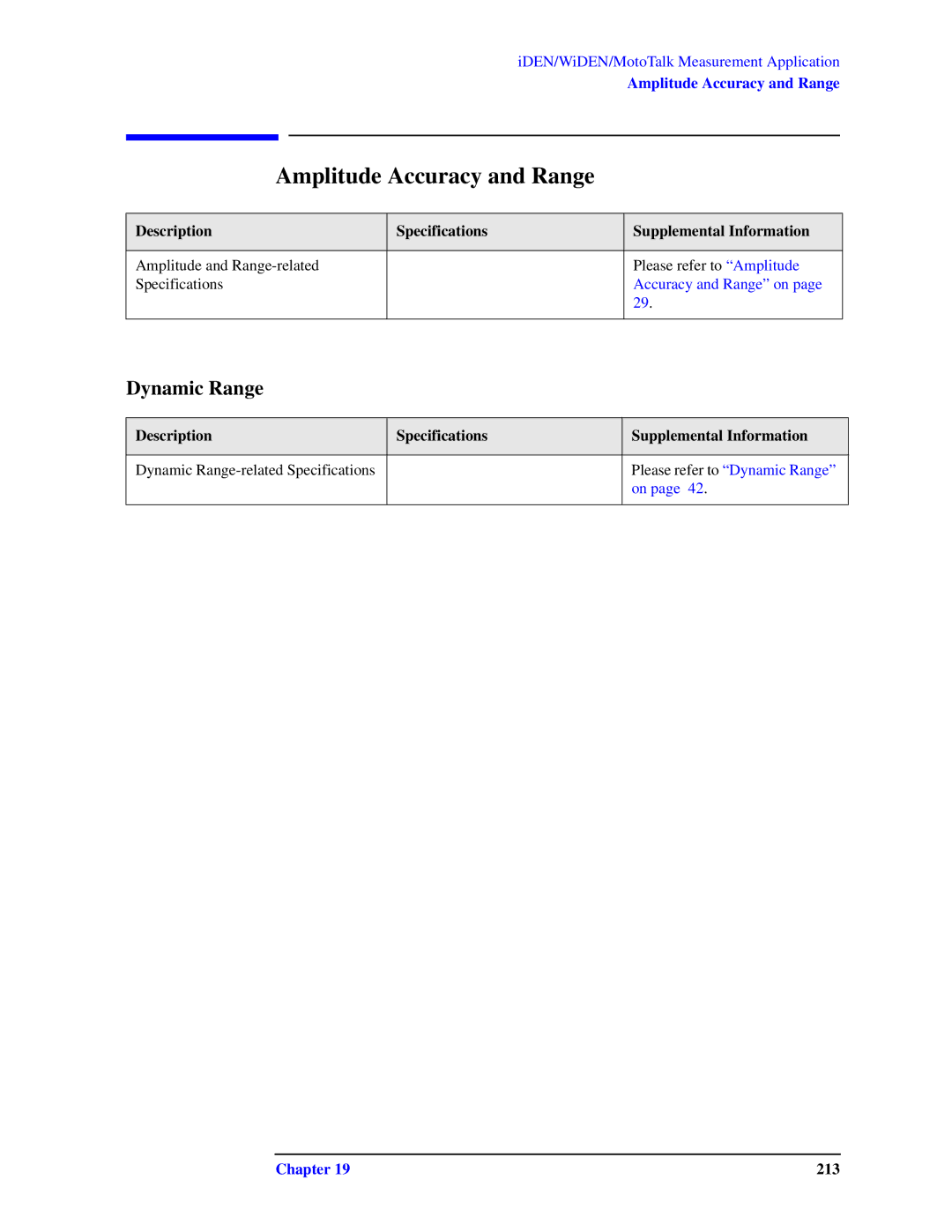 Agilent Technologies N9010A specifications Dynamic Range 