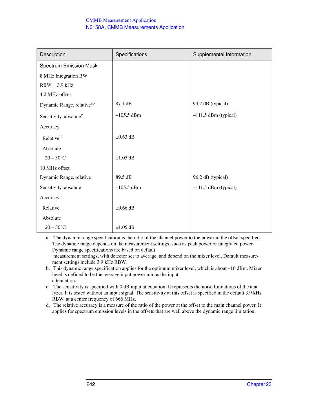 Agilent Technologies N9010A specifications 242 