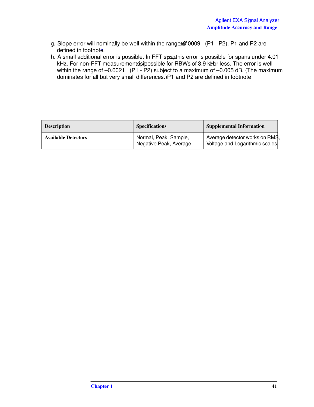 Agilent Technologies N9010A specifications Amplitude Accuracy and Range 