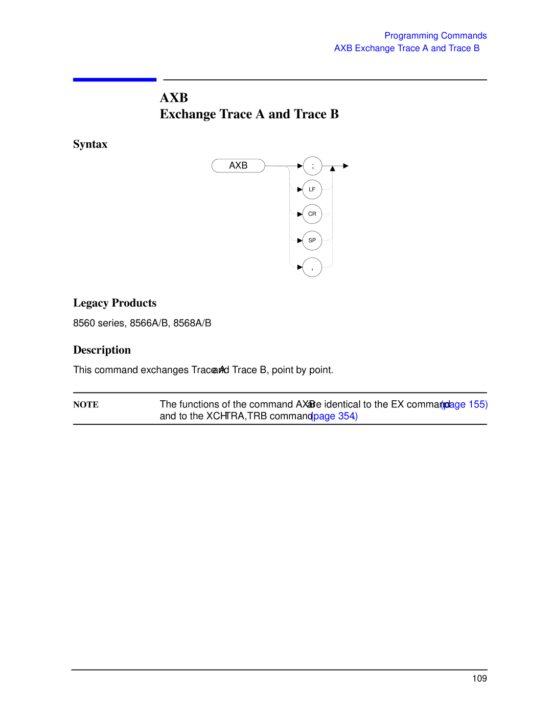 Agilent Technologies N9030a manual Axb, Exchange Trace a and Trace B 